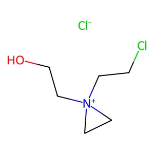 AZIRIDINIUM, 1-(2-CHLOROETHYL)-1-(2-HYDROXYETHYL)-, CHLORIDE structure
