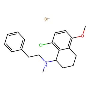 (8-chloro-5-methoxy-1,2,3,4-tetrahydronaphthalen-1-yl)-methyl-(2-phenylethyl)azanium bromide structure