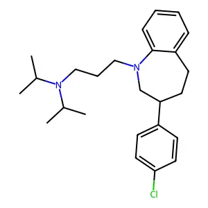 3-[3-(4-chlorophenyl)-2,3,4,5-tetrahydro-1-benzazepin-1-yl]-N,N-di(propan-2-yl)propan-1-amine structure