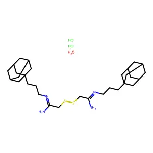 N'-[3-(1-adamantyl)propyl]-2-[[2-[3-(1-adamantyl)propylimino]-2-aminoethyl]disulfanyl]ethanimidamidehydratedihydrochloride structure