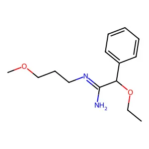 2-ethoxy-N'-(3-methoxypropyl)-2-phenylethanimidamide structure