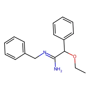 N'-benzyl-2-ethoxy-2-phenylethanimidamide structure