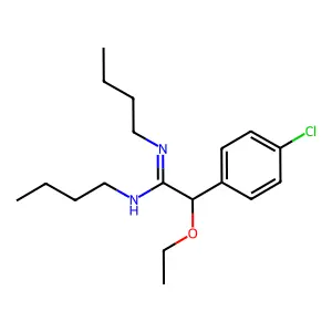 N,N'-dibutyl-2-(4-chlorophenyl)-2-ethoxyethanimidamide structure