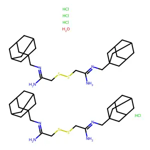 Acetamidine, 2,2'-dithiobis(N-(1-adamantylmethyl)-, dihydrochloride, hemihydrate structure