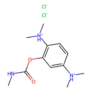 [4-(dimethylazaniumyl)-2-(methylcarbamoyloxy)phenyl]-dimethylazanium dichloride structure
