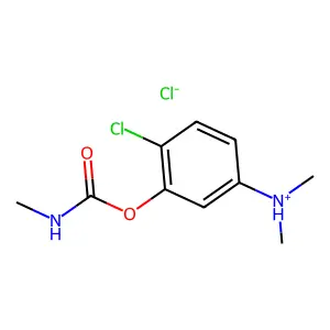 CARBAMIC ACID, METHYL-, (2-CHLORO-5-(DIMETHYLAMINO)PHENYL) ESTER, HYDROCHLORIDE structure