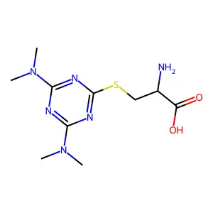 3-((4,6-Bis(dimethylamino)-s-triazin-2-yl)thio)alanine structure