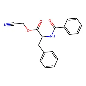 cyanomethyl (2S)-2-benzamido-3-phenylpropanoate structure