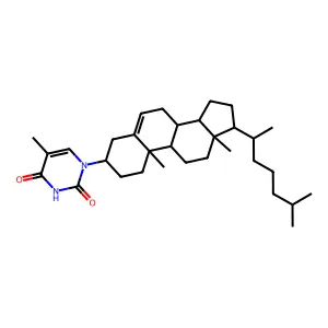 1-[10,13-dimethyl-17-(6-methylheptan-2-yl)-2,3,4,7,8,9,11,12,14,15,16,17-dodecahydro-1H-cyclopenta[a]phenanthren-3-yl]-5-methylpyrimidine-2,4-dione structure