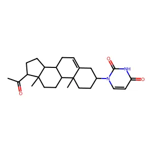 1-(17-acetyl-10,13-dimethyl-2,3,4,7,8,9,11,12,14,15,16,17-dodecahydro-1H-cyclopenta[a]phenanthren-3-yl)pyrimidine-2,4-dione structure