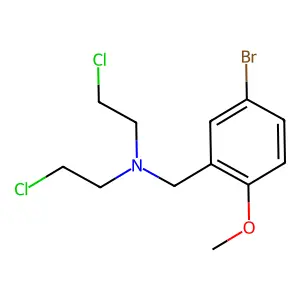 N-[(5-bromo-2-methoxyphenyl)methyl]-2-chloro-N-(2-chloroethyl)ethanamine structure