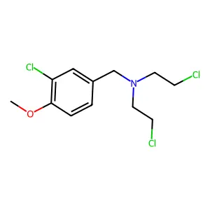 2-chloro-N-(2-chloroethyl)-N-[(3-chloro-4-methoxyphenyl)methyl]ethanamine structure