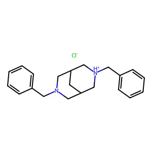 3,7-DIAZABICYCLO(3.3.1)NONANE, 3,7-DIBENZYL-, HYDROCHLORIDE structure