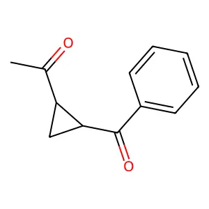 1-[(1R,2R)-2-benzoylcyclopropyl]ethanone structure