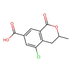 5-chloro-3-methyl-1-oxo-3,4-dihydroisochromene-7-carboxylic acid structure