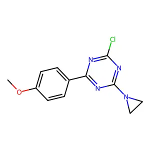 1,3,5-Triazine, 2-aziridino-4-chloro-6-(p-methoxyphenyl)- structure