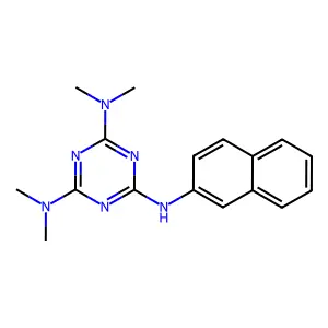 1,3,5-Triazine-2,4,6-triamine, N,N,N',N'-tetramethyl-N''-2-naphthalenyl- structure