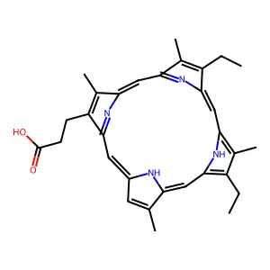3-(8,13-diethyl-3,7,12,17-tetramethyl-23,24-dihydroporphyrin-2-yl)propanoic acid structure