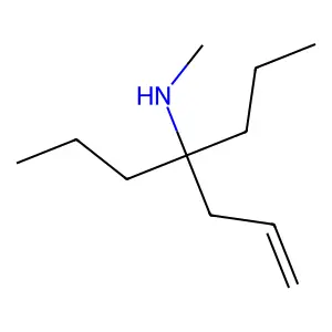 N-methyl-4-propylhept-1-en-4-amine structure