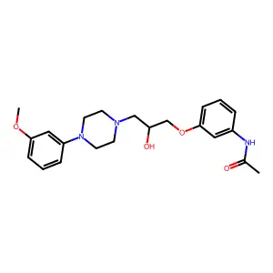 N-(3-(2-Hydroxy-3-(4-(3-methoxyphenyl)-1-piperazinyl)propoxy)phenyl)acetamide structure