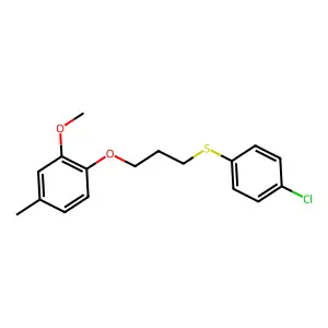 1-[3-(4-chlorophenyl)sulfanylpropoxy]-2-methoxy-4-methylbenzene structure