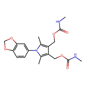 [1-(1,3-benzodioxol-5-yl)-2,5-dimethyl-4-(methylcarbamoyloxymethyl)pyrrol-3-yl]methyl N-methylcarbamate structure