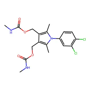 [1-(3,4-dichlorophenyl)-2,5-dimethyl-4-(methylcarbamoyloxymethyl)pyrrol-3-yl]methyl N-methylcarbamate structure