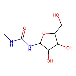 1-[3,4-dihydroxy-5-(hydroxymethyl)oxolan-2-yl]-3-methylurea structure