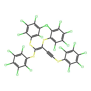 1,2,3,4,5-pentachloro-6-[1,2,4-tris[(2,3,4,5,6-pentachlorophenyl)sulfanyl]but-1-en-3-ynylsulfanyl]benzene structure