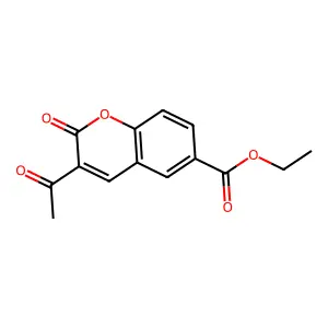 ethyl 3-acetyl-2-oxochromene-6-carboxylate structure