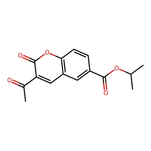 propan-2-yl 3-acetyl-2-oxochromene-6-carboxylate structure