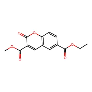 6-O-ethyl 3-O-methyl 2-oxochromene-3,6-dicarboxylate structure