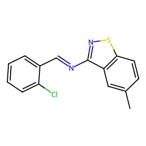 1-(2-chlorophenyl)-N-(5-methyl-1,2-benzothiazol-3-yl)methanimine structure