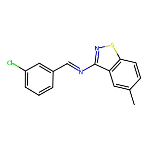 1-(3-chlorophenyl)-N-(5-methyl-1,2-benzothiazol-3-yl)methanimine structure