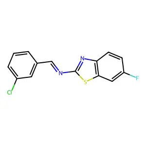 1-(3-chlorophenyl)-N-(6-fluoro-1,3-benzothiazol-2-yl)methanimine structure