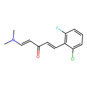 1-(2-chloro-6-fluorophenyl)-5-(dimethylamino)penta-1,4-dien-3-one structure