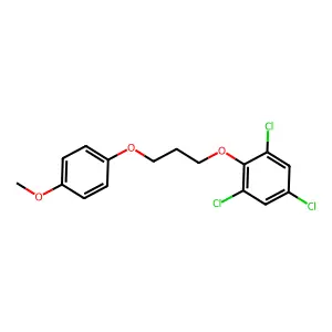 1,3,5-trichloro-2-[3-(4-methoxyphenoxy)propoxy]benzene structure