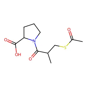 1-[(2S)-3-(Acetylthio)-2-methyl-1-oxopropyl]-L-proline structure