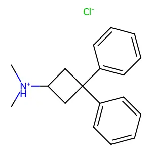 (3,3-diphenylcyclobutyl)-dimethylazanium chloride structure