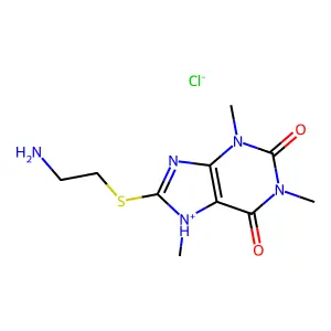 CAFFEINE, 8-((2-AMINOETHYL)THIO)-, HYDROCHLORIDE structure