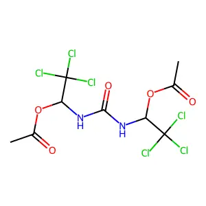 [1-[(1-acetyloxy-2,2,2-trichloroethyl)carbamoylamino]-2,2,2-trichloroethyl] acetate structure