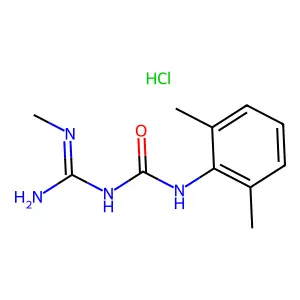 1-(2,6-Dimethylphenyl)-3-(imino(methylamino)methyl)uronium chloride structure