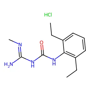 N-(2,6-Diethylphenyl)-N'-(imino(methylamino)methyl)urea hydrochloride structure