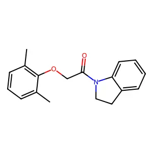 1-(2,3-dihydroindol-1-yl)-2-(2,6-dimethylphenoxy)ethanone structure
