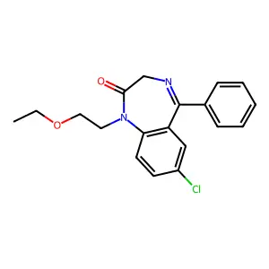 2H-1,4-BENZODIAZEPIN-2-ONE, 1,3-DIHYDRO-7-CHLORO-1-(2-ETHOXYETHYL)-5-PHENYL- structure