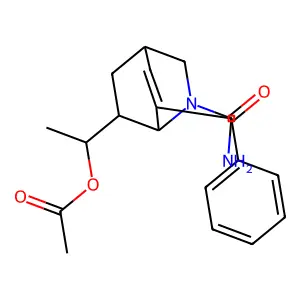 1-(2-benzyl-7-carbamoyl-2-azabicyclo[2.2.2]oct-7-en-6-yl)ethyl acetate structure