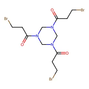 1,1',1''-(1,3,5-triazinane-1,3,5-triyl)tris(3-bromopropan-1-one) structure