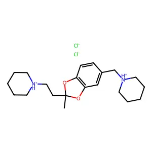 1-[[2-methyl-2-(2-piperidin-1-ium-1-ylethyl)-1,3-benzodioxol-5-yl]methyl]piperidin-1-ium dichloride structure