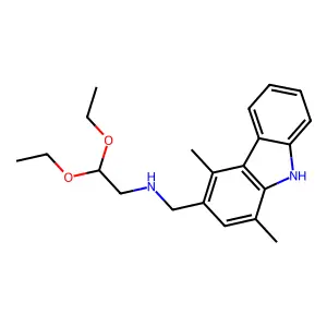 Acetaldehyde, 2-(((1,4-dimethyl-3-carbazolyl)methyl)amino)-, diethyl acetal structure