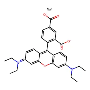 Xanthylium, 9-(2,4-dicarboxyphenyl)-3,6-bis(diethylamino)-, inner salt, sodium salt structure